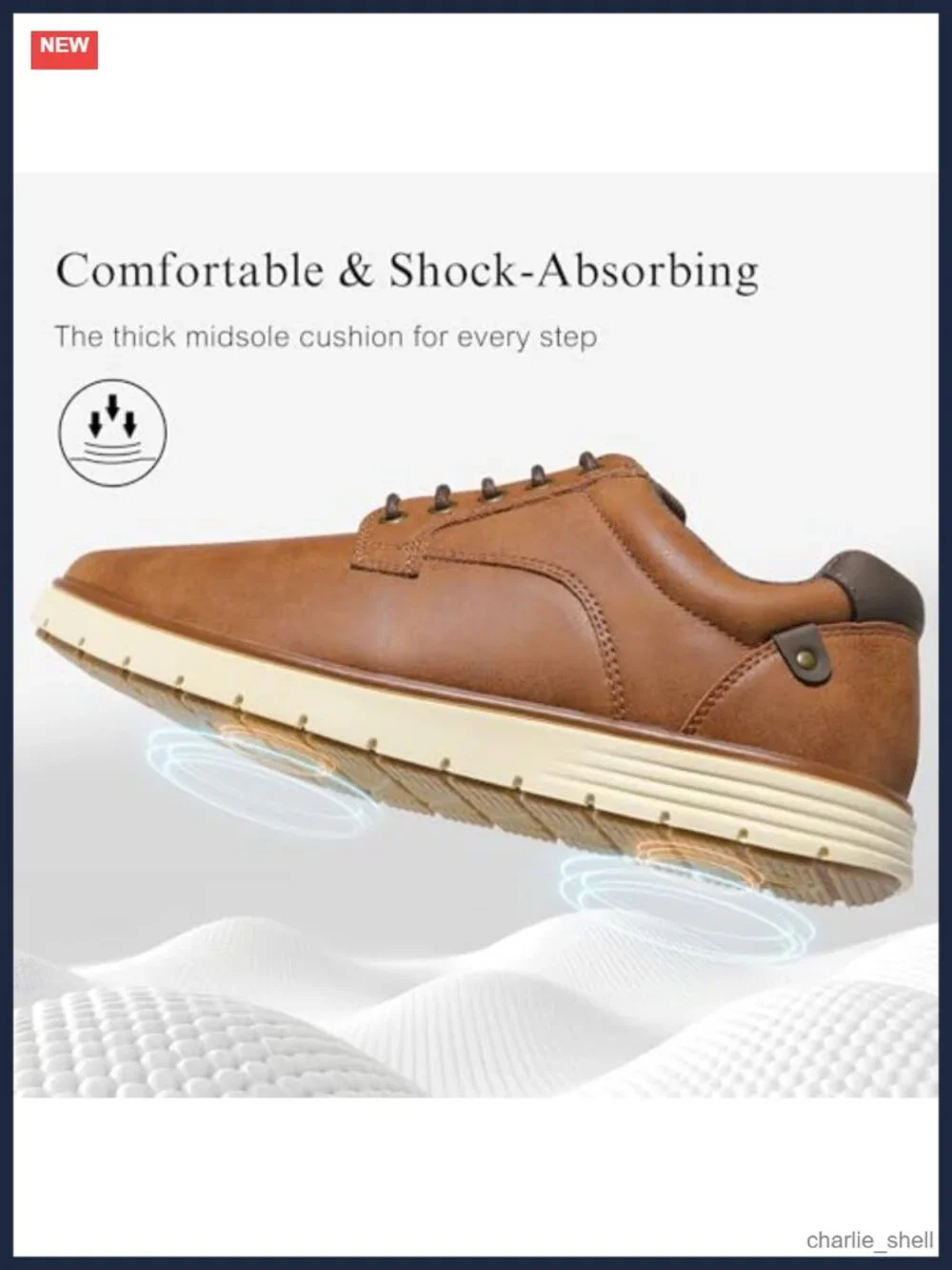 Mens Lace Up Oxford Dress Shoes PU Upper Memory Foam Insole